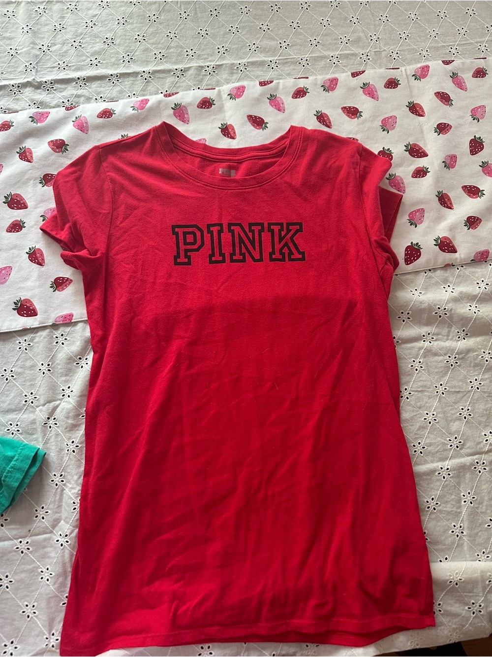 PINK Victoria's Secret Red Logo Short Sleeve Tee